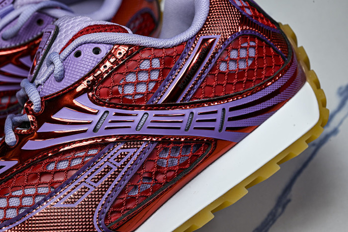 THICK-SOLED BREATHABLE MESH CASUAL SPORTS SHOES RED/PURPLE
