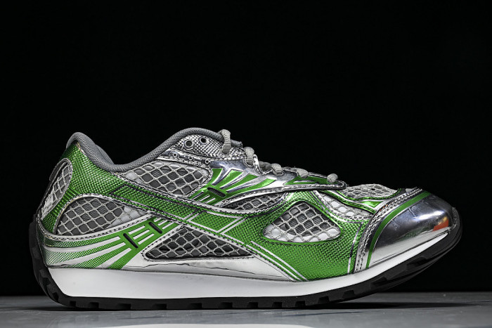 THICK-SOLED BREATHABLE MESH CASUAL SPORTS SHOES GREY/GREEN
