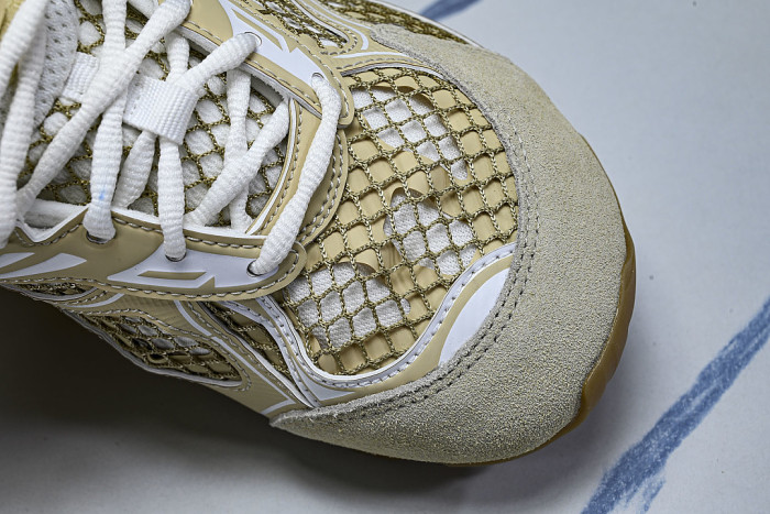 THICK-SOLED BREATHABLE MESH CASUAL SPORTS SHOES YELLOW/WHITE/YELLOW