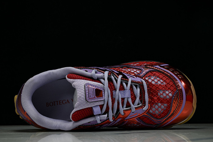 THICK-SOLED BREATHABLE MESH CASUAL SPORTS SHOES RED/PURPLE