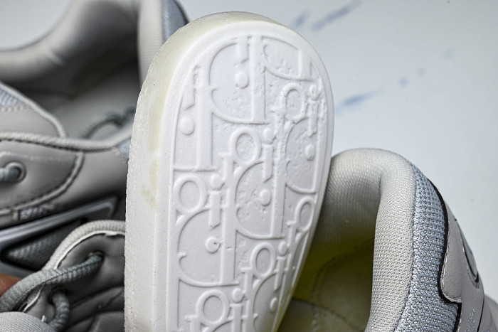 LEATHER MESH SPORTS CASUAL SHOES GREY/GREY/GREY