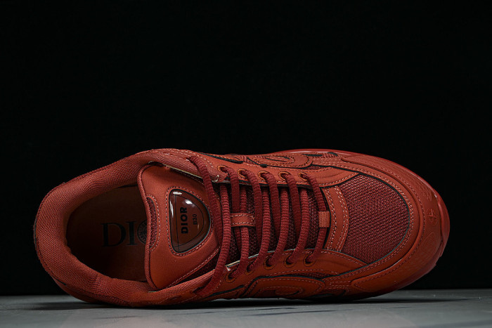 LEATHER MESH SPORTS CASUAL SHOES RED/RED/RED