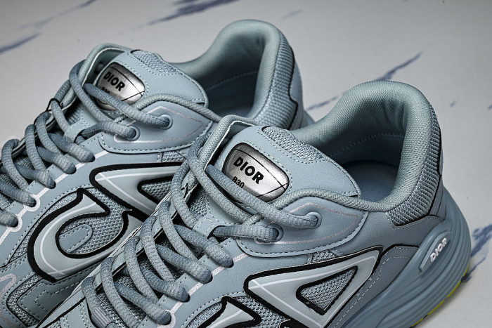 LEATHER MESH SPORTS CASUAL SHOES LIGHT BLUE/LIGHT BLUE