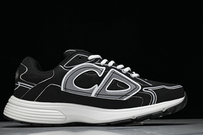 LEATHER MESH SPORTS CASUAL SHOES BLACK/GREY