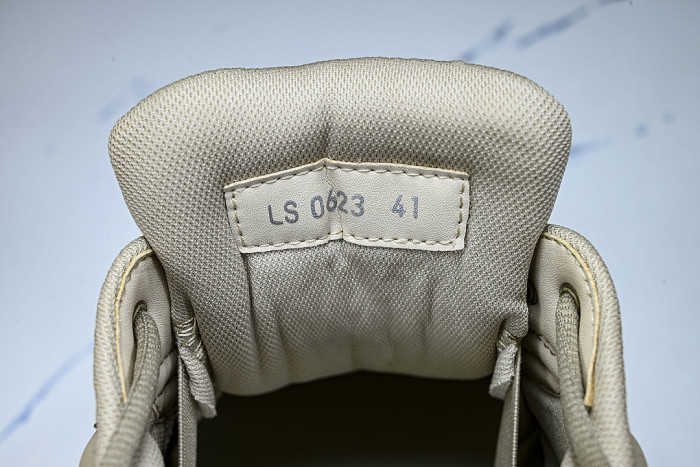 LEATHER MESH SPORTS CASUAL SHOES BEIGE/BEIGE/BEIGE