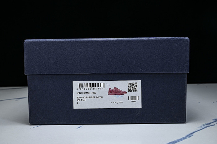 LEATHER MESH SPORTS CASUAL SHOES RED/RED/RED