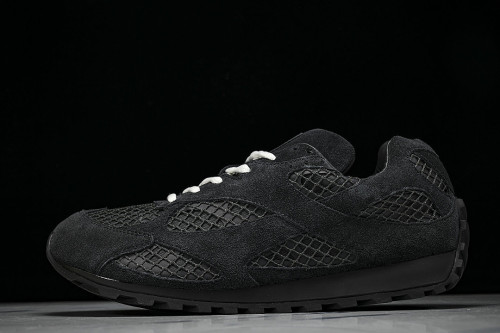THICK-SOLED BREATHABLE MESH CASUAL SPORTS SHOES BLACK/BLACK/BLACK