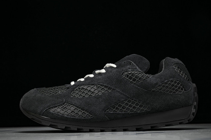 THICK-SOLED BREATHABLE MESH CASUAL SPORTS SHOES BLACK/BLACK/BLACK