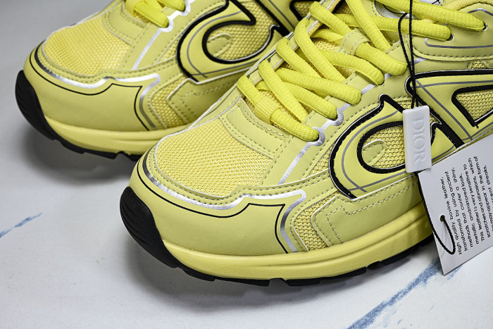 LEATHER MESH SPORTS CASUAL SHOES YELLOW/YELLOW/YELLOW