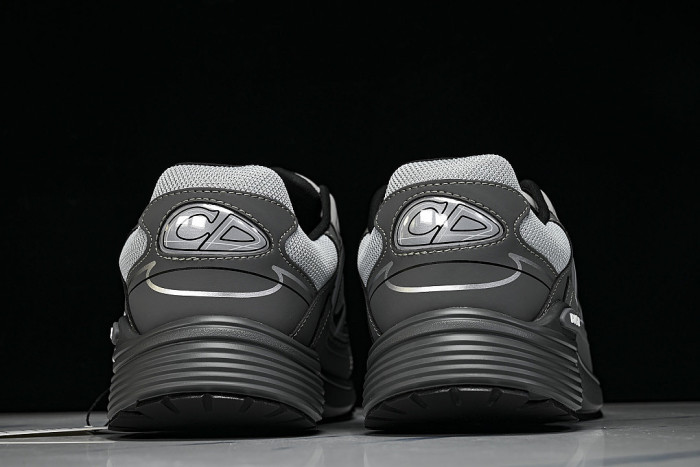 LEATHER MESH SPORTS CASUAL SHOES GREY/WHITE/GREY