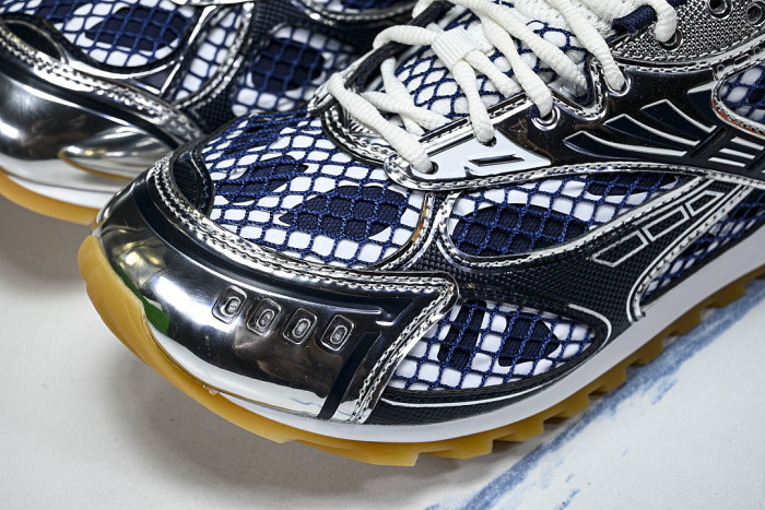 THICK-SOLED BREATHABLE MESH CASUAL SPORTS SHOES BLACK/WHITE/BLUE