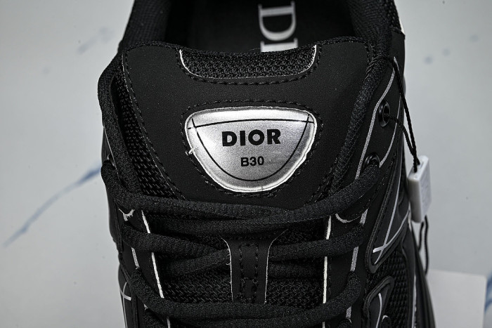 LEATHER MESH SPORTS CASUAL SHOES BLACK/BLACK/BLACK