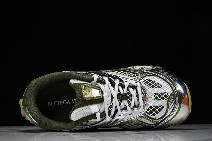 THICK-SOLED BREATHABLE MESH CASUAL SPORTS SHOES BEIGE/GREEN/WHITE