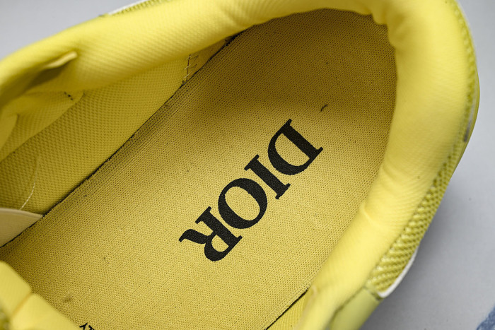 LEATHER MESH SPORTS CASUAL SHOES YELLOW/YELLOW/YELLOW