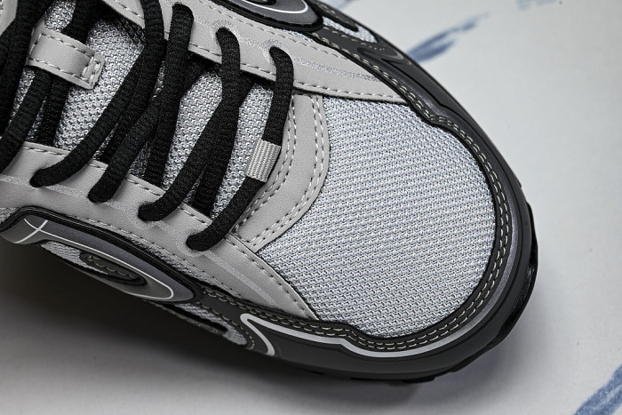 LEATHER MESH SPORTS CASUAL SHOES GREY/WHITE/GREY