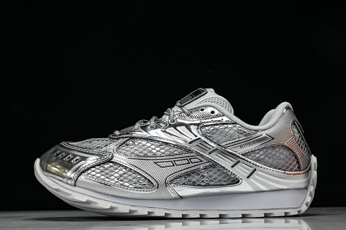 THICK-SOLED BREATHABLE MESH CASUAL SPORTS SHOES GREY/SILVER