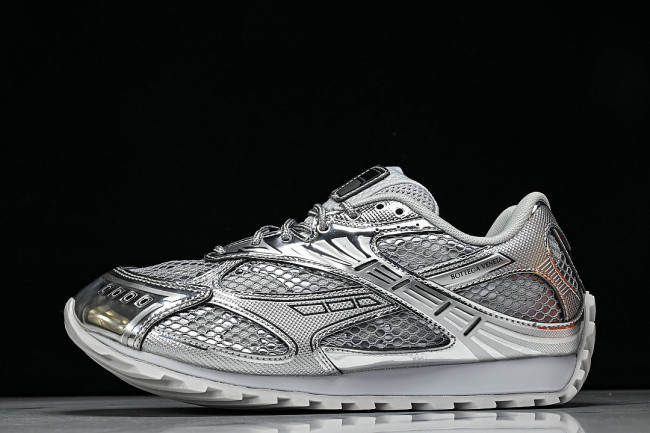 THICK-SOLED BREATHABLE MESH CASUAL SPORTS SHOES GREY/SILVER