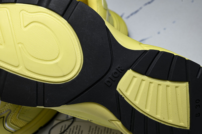 LEATHER MESH SPORTS CASUAL SHOES YELLOW/YELLOW/YELLOW