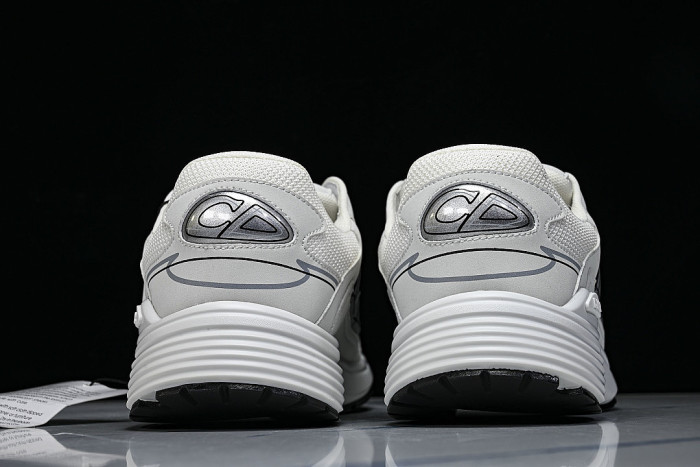 LEATHER MESH SPORTS CASUAL SHOES WHITE/GREY/BLACK