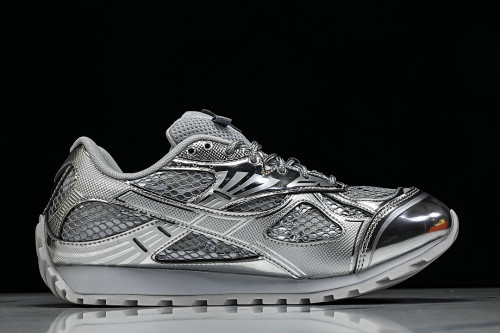 THICK-SOLED BREATHABLE MESH CASUAL SPORTS SHOES GREY/SILVER