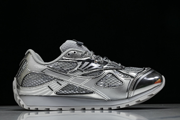 THICK-SOLED BREATHABLE MESH CASUAL SPORTS SHOES GREY/SILVER