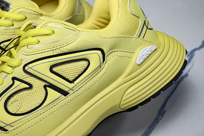 LEATHER MESH SPORTS CASUAL SHOES YELLOW/YELLOW/YELLOW