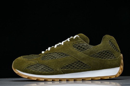 THICK-SOLED BREATHABLE MESH CASUAL SPORTS SHOES GREEN/GREEN/GREEN