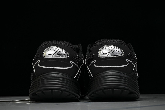 LEATHER MESH SPORTS CASUAL SHOES BLACK/BLACK/BLACK