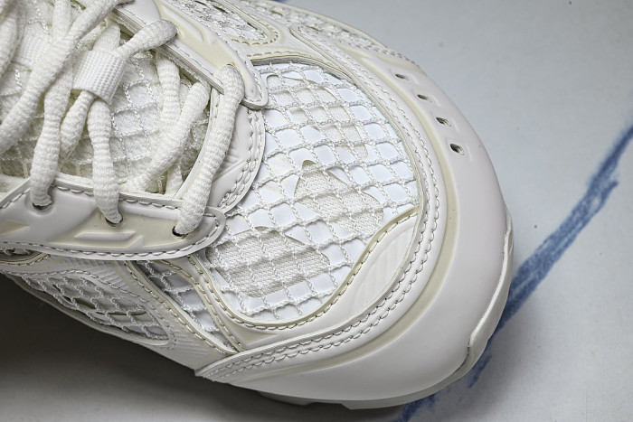 THICK-SOLED BREATHABLE MESH CASUAL SPORTS SHOES BEIGE/WHITE