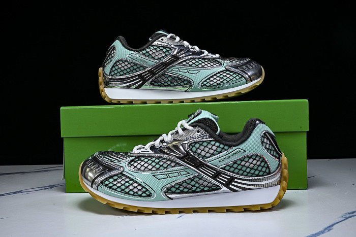 THICK-SOLED BREATHABLE MESH CASUAL SPORTS SHOES BLUE/BLACK/GREY