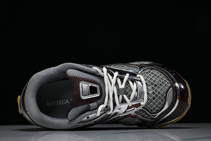 THICK-SOLED BREATHABLE MESH CASUAL SPORTS SHOES GREY/WINE RED