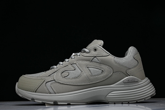 LEATHER MESH SPORTS CASUAL SHOES GREY/GREY/GREY