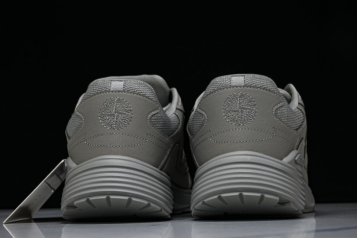 LEATHER MESH SPORTS CASUAL SHOES GREY/GREY/GREY