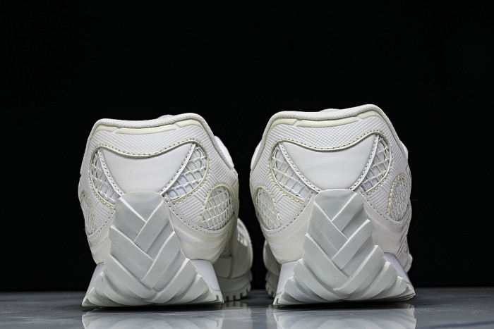 THICK-SOLED BREATHABLE MESH CASUAL SPORTS SHOES BEIGE/WHITE