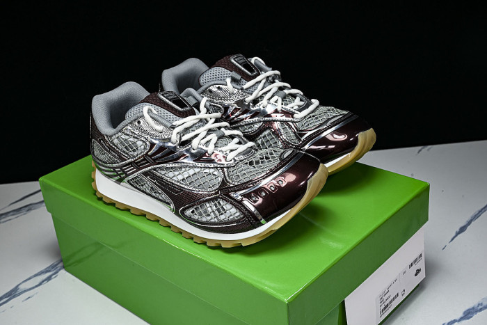 THICK-SOLED BREATHABLE MESH CASUAL SPORTS SHOES GREY/WINE RED