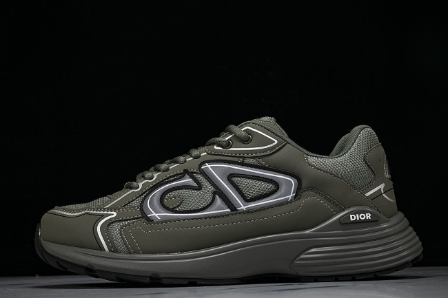 LEATHER MESH SPORTS CASUAL SHOES GREEN/GREEN/GREEN