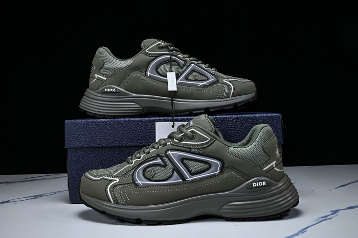 LEATHER MESH SPORTS CASUAL SHOES GREEN/GREEN/GREEN
