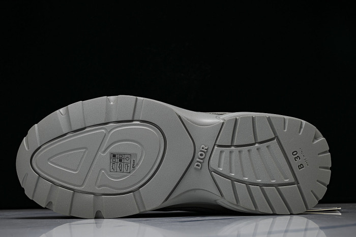 LEATHER MESH SPORTS CASUAL SHOES GREY/GREY/GREY