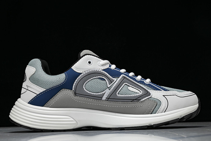 LEATHER MESH SPORTS CASUAL SHOES BLUE/GREY/WHITE/BLACK