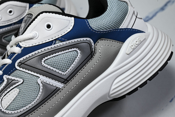 LEATHER MESH SPORTS CASUAL SHOES BLUE/GREY/WHITE/BLACK