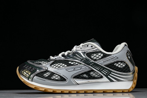 THICK-SOLED BREATHABLE MESH CASUAL SPORTS SHOES GREY/BLACK