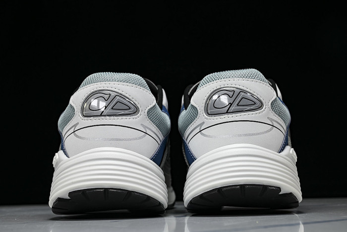 LEATHER MESH SPORTS CASUAL SHOES BLUE/GREY/WHITE/BLACK