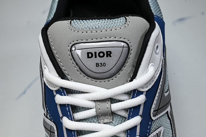 LEATHER MESH SPORTS CASUAL SHOES BLUE/GREY/WHITE/BLACK