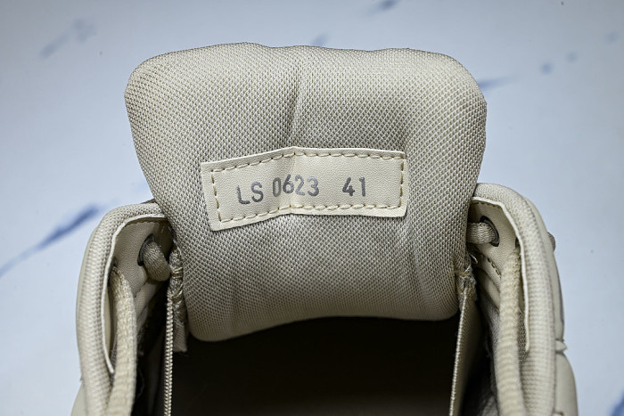 LEATHER MESH SPORTS CASUAL SHOES BEIGE/GREY/BROWN