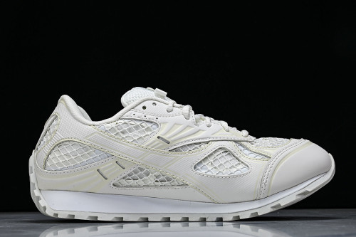 THICK-SOLED BREATHABLE MESH CASUAL SPORTS SHOES BEIGE/WHITE