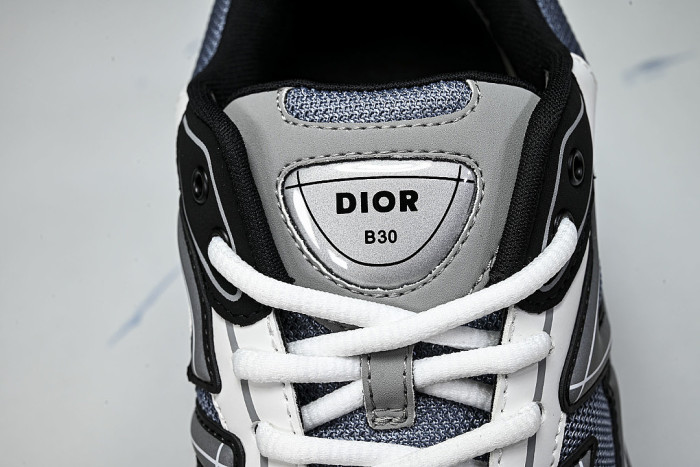 LEATHER MESH SPORTS CASUAL SHOES GREY/BLUE/BLACK 