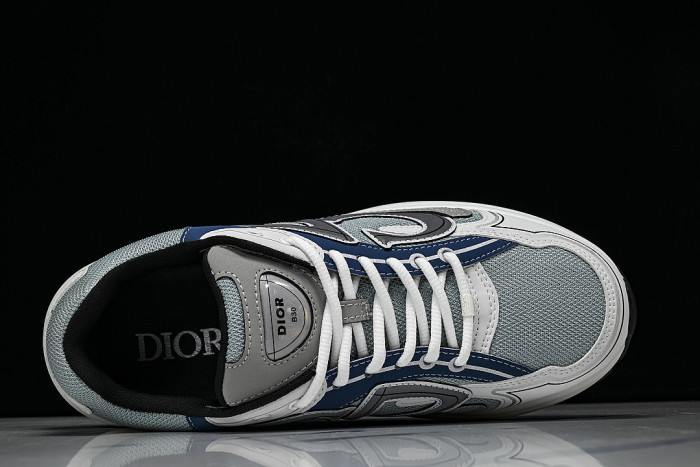 LEATHER MESH SPORTS CASUAL SHOES BLUE/GREY/WHITE/BLACK