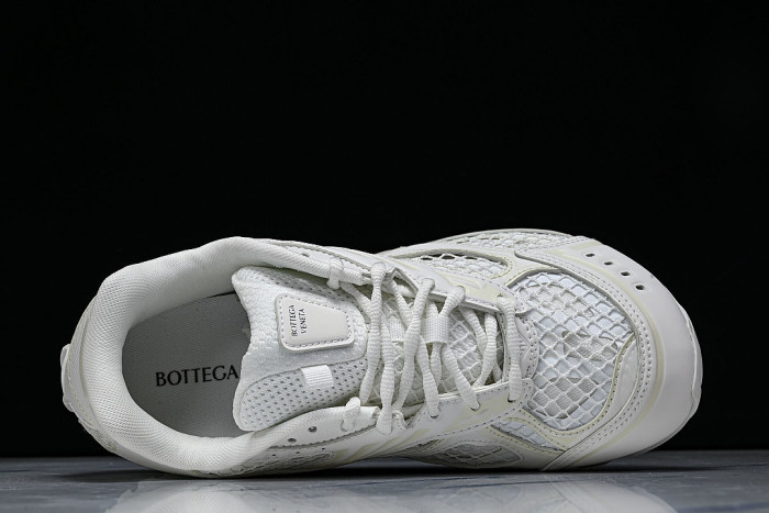 THICK-SOLED BREATHABLE MESH CASUAL SPORTS SHOES BEIGE/WHITE