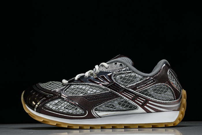 THICK-SOLED BREATHABLE MESH CASUAL SPORTS SHOES GREY/WINE RED