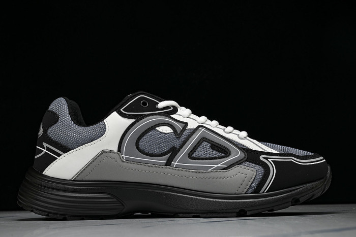LEATHER MESH SPORTS CASUAL SHOES GREY/BLUE/BLACK 